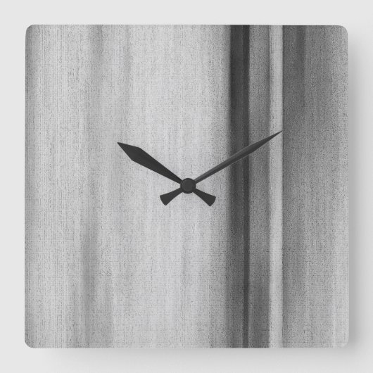 Black White Grey Modern Vierkante Klok (Voorkant)
