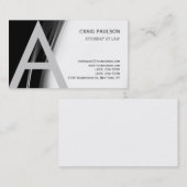 Black White Grey Monogram Attorney Visitekaartje (Voorkant / Achterkant)