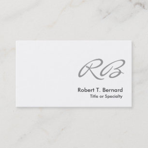Black White Grey Monogram Consultant Visitekaartje