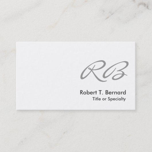 Black White Grey Monogram Consultant Visitekaartje (Voorkant)