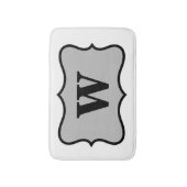 Black White Grey Monogram Initiaal Home Decorative Badmat (Voorkant Verticaal)