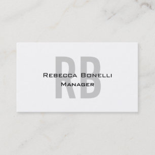 Black White Grey Monogram Manager Visitekaartje