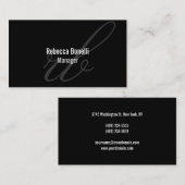 Black White Grey Monogram Manager Visitekaartje (Voorkant / Achterkant)