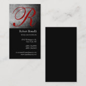 Black White Grey Monogram Visitekaartje (Voorkant / Achterkant)