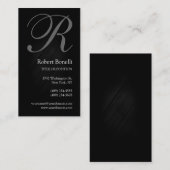 Black White Grey Monogram Visitekaartje (Voorkant / Achterkant)