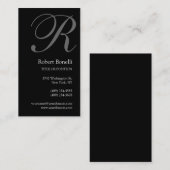 Black White Grey Monogram Visitekaartje (Voorkant / Achterkant)