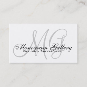 Black White Grey Monograms Simple Visitekaartje