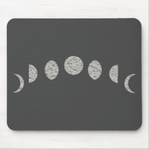 Black White Grey Moon Phases Modern Minimum Muismat