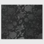 Black White Grey Ombre Modern  Floral Toile Cadeaupapier (Vlak)