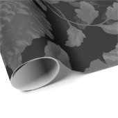 Black White Grey Ombre Modern  Floral Toile Cadeaupapier (Rol Hoek)