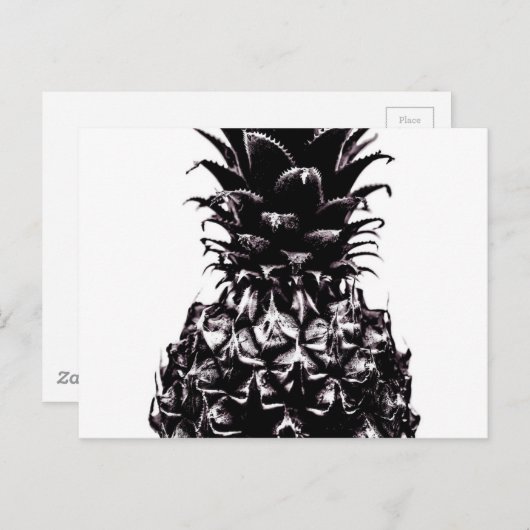 Black White Grey Pineappel Abstract Briefkaart (Voorkant / Achterkant)