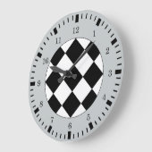 Black White Grey Racy Theme Wall Clock Grote Klok (Hoek)