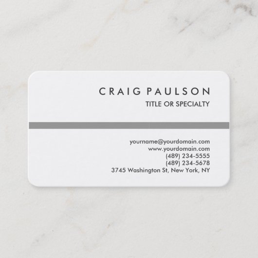 Black White Grey Ronde Corner Visitekaartje (Voorkant)