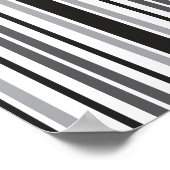 Black White Grey Stripe Pattern Poster (Hoek)