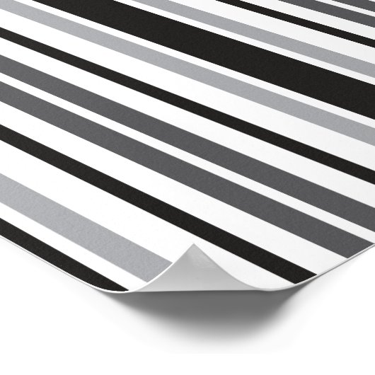 Black White Grey Stripe Pattern Poster (Hoek)