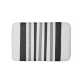 Black White Grey Striped Pattern Badmat (Voorkant)