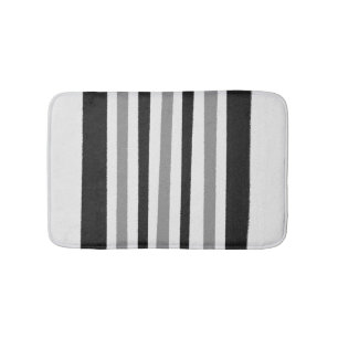 Black White Grey Striped Pattern Badmat