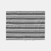 Black White Grey Striped Pattern Fleece Deken (Voorkant (Horizontaal))