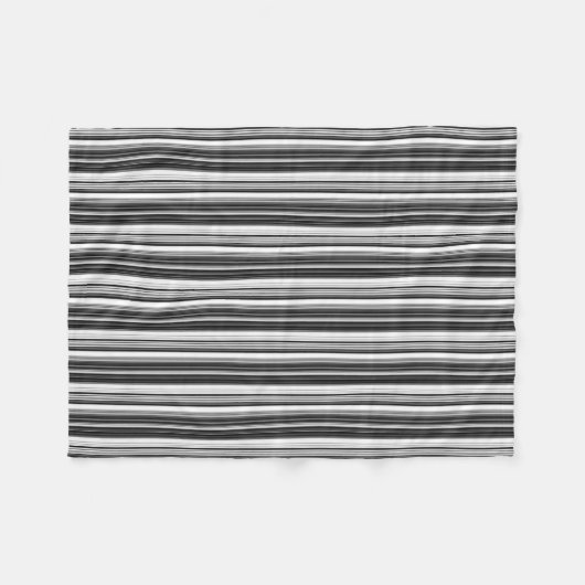Black White Grey Striped Pattern Fleece Deken (Voorkant (Horizontaal))