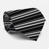 Black White Grey Striped Pattern Stropdas (Opgerold)