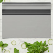 Black White Grey Striped Pattern Theedoek (Gevouwen)