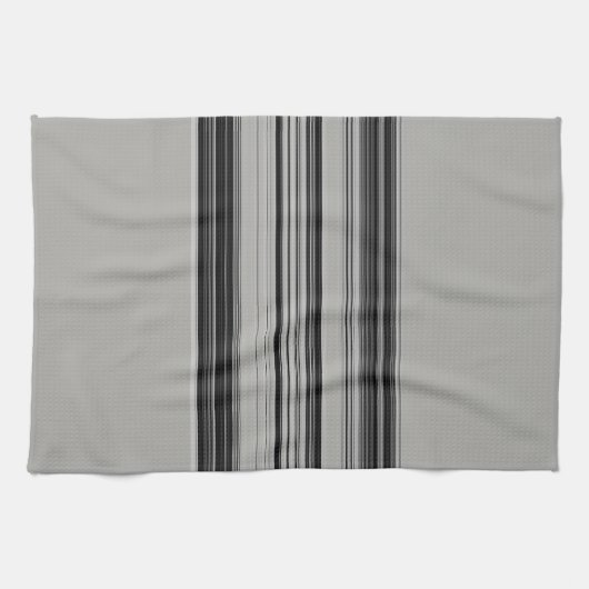 Black White Grey Striped Pattern Theedoek (Horizontaal)