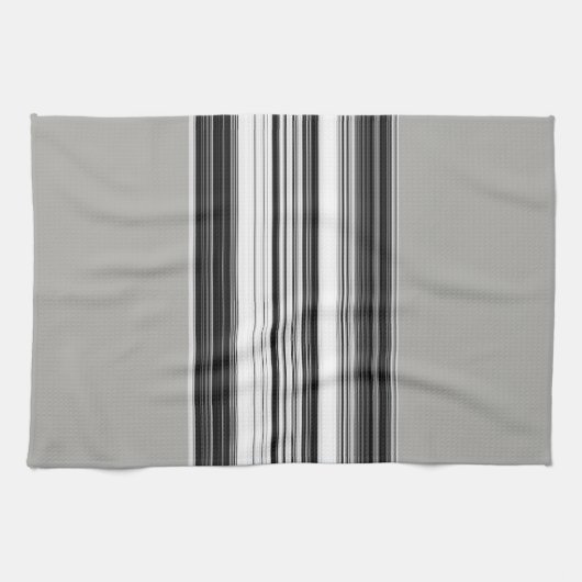 Black White Grey Striped Pattern Theedoek (Horizontaal)