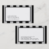 Black White Grey Striped Pattern Visitekaartje (Voorkant / Achterkant)