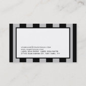 Black White Grey Striped Pattern Visitekaartje (Achterkant)