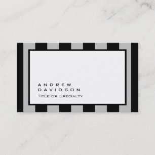 Black White Grey Striped Pattern Visitekaartje