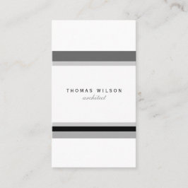 Black white grey stripes minimal modern chic card visitekaartje