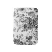 Black & White Grey Tone Floral Toile No.3 Badmat (Voorkant Verticaal)
