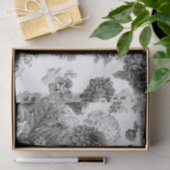 Black & White Grey Tone  Floral Toile No.3 Tissuepapier (Geschenk)