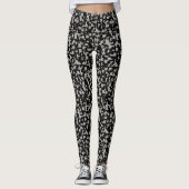 Black White Grey Trendy Pattern Leggings (Voorkant)
