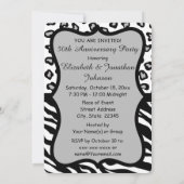 Black White Grey Zebra Leopard 50th Jubileum Kaart (Achterkant)