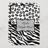 Black White Grey Zebra Leopard Girls Night Out Kaart (Voorkant / Achterkant)