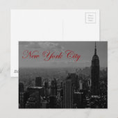 Black White Greyscale New York City Briefkaart (Voorkant / Achterkant)