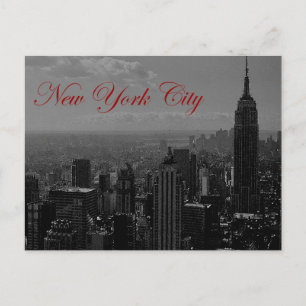 Black White Greyscale New York City Briefkaart