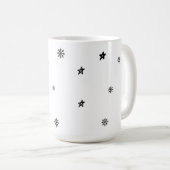 Black White Groetjes Typografie Vakantie Ornament Koffiemok (Voorkant rechts)