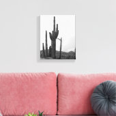 Black & White Group of Saguaro Cactus on Hill 8x10 Canvas Afdruk (Insitu (Woonkamer))