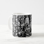 Black White Grunge Pattern 11 oz. Coffee Tea-Mok Koffiemok (Voorkant links)