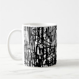 Black White Grunge Pattern 11 oz. Coffee Tea-Mok Koffiemok