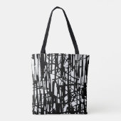 Black White Grunge Pattern-schouder-Canvas tas (Achterkant)