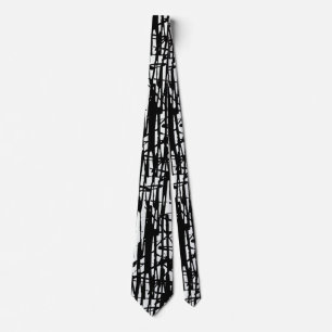 Black White Grunge Pattern Unisex Stropdas