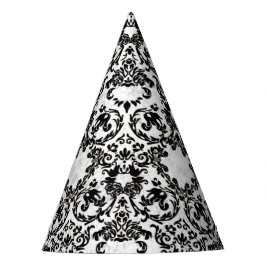 Black White Grungey Toile Herfst Halloween Feesthoedjes