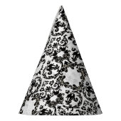 Black White Grungey Toile Herfst Halloween Feesthoedjes (Links)