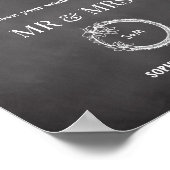 Black White Guest Book Rustic Wedding Sign Poster (Hoek)