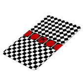 Black White Half Diamond Checkers Magneet (Linkerzijde)