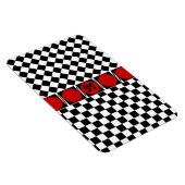 Black White Half Diamond Checkers Magneet (Rechterzijde)