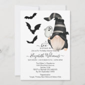 Black White Halloween Gnome Little Boo Baby Kaart (Voorkant)